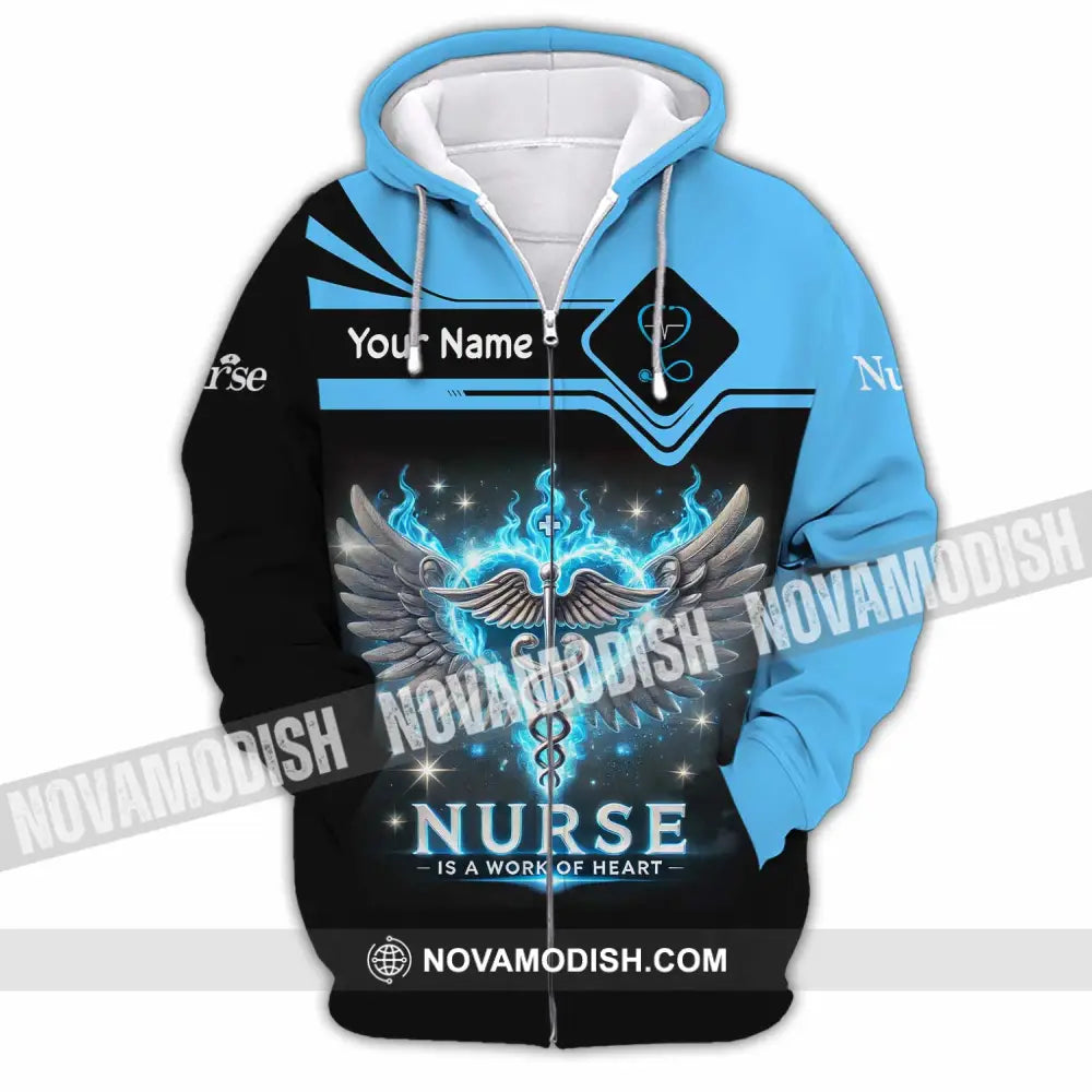 Unisex Shirt Custom Name Nurse T-Shirt Zipper Hoodie / S T-Shirt