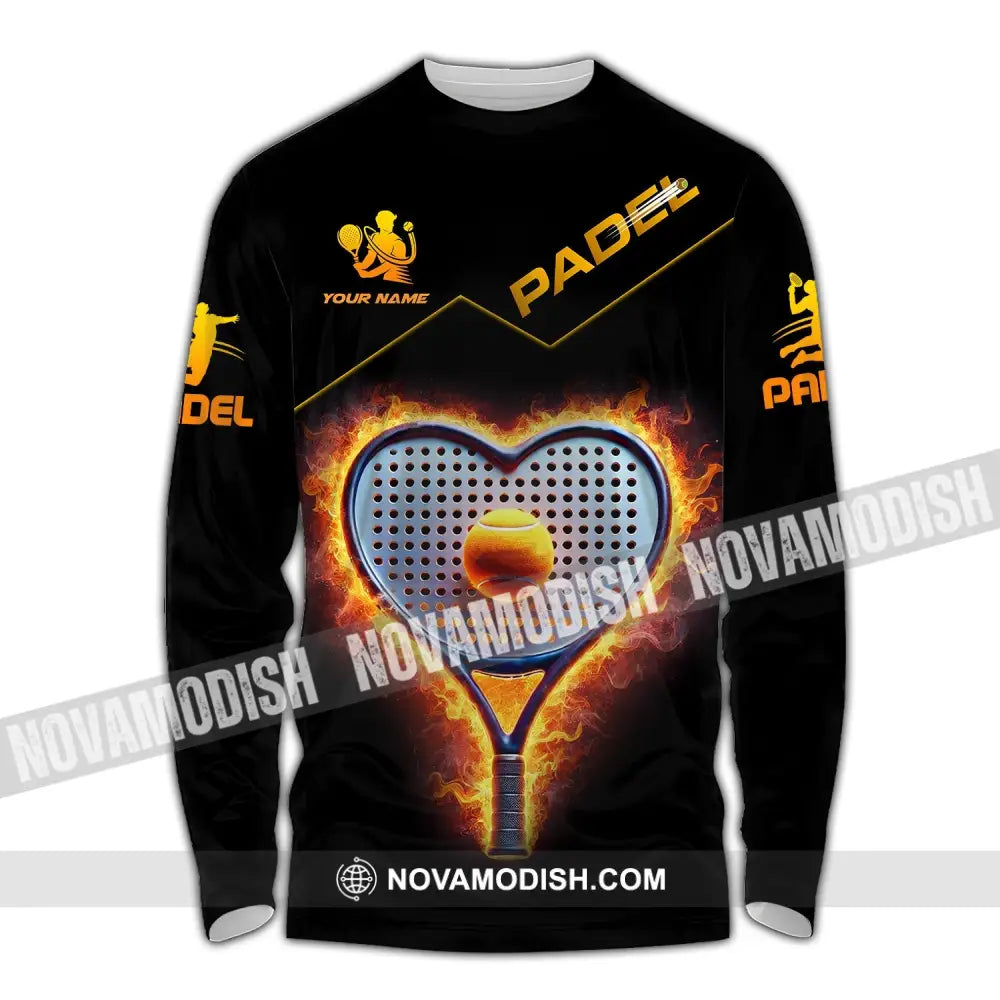 Unisex Shirt - Custom Name Padel Tennis Long Sleeve / S T-Shirt