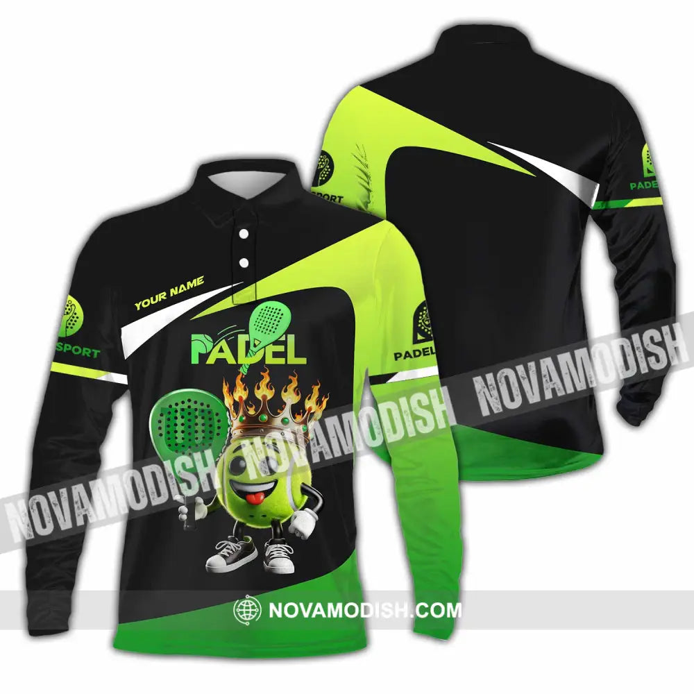 Unisex Shirt Custom Name Padel Polo Long Sleeve / S T-Shirt