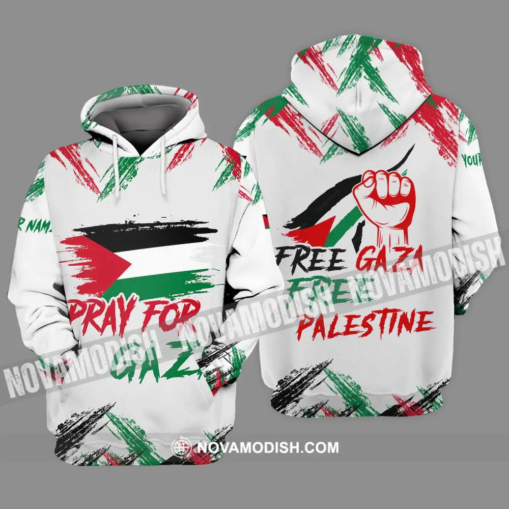 Unisex Shirt - Custom Name Palestine Shirt Pray For Gaza Hoodie / S T-shirt