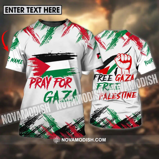 Unisex Shirt - Custom Name Palestine Shirt Pray For Gaza T-shirt