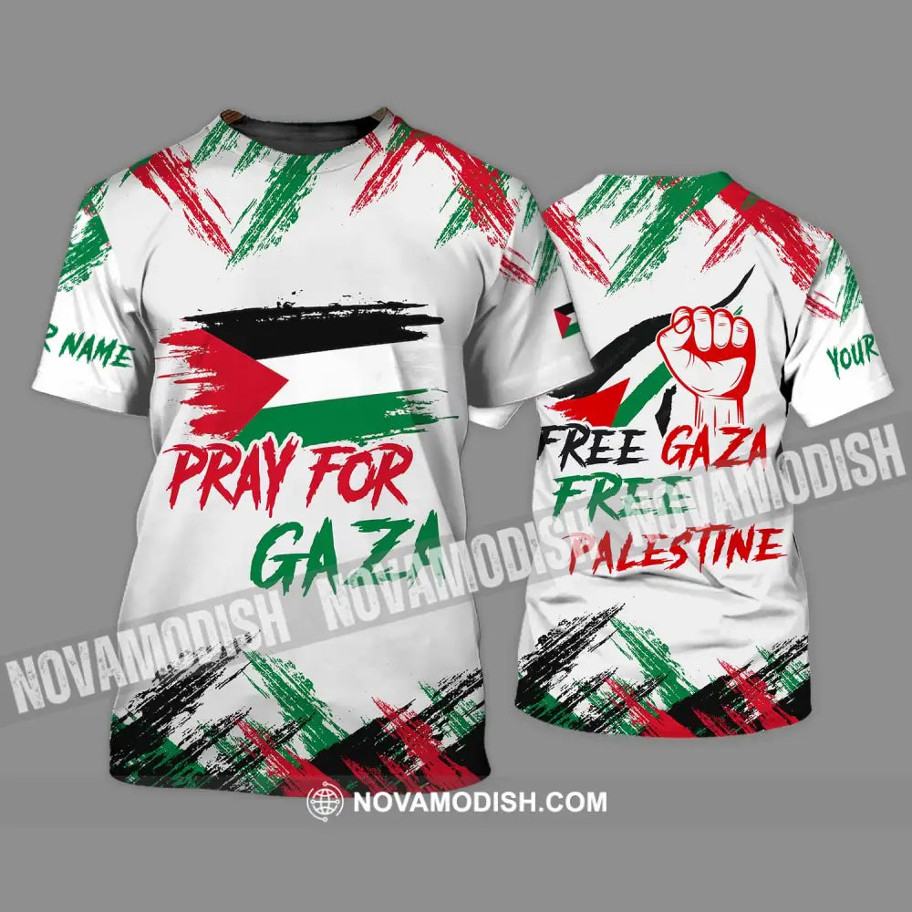 Unisex Shirt - Custom Name Palestine Shirt Pray For Gaza T-Shirt / S T-shirt