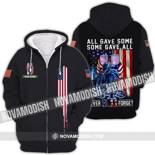 Unisex Shirt - Custom Name Patriot Day 911 Shirt All Gave Some Some Gave All Zipper Hoodie / S T-shirt