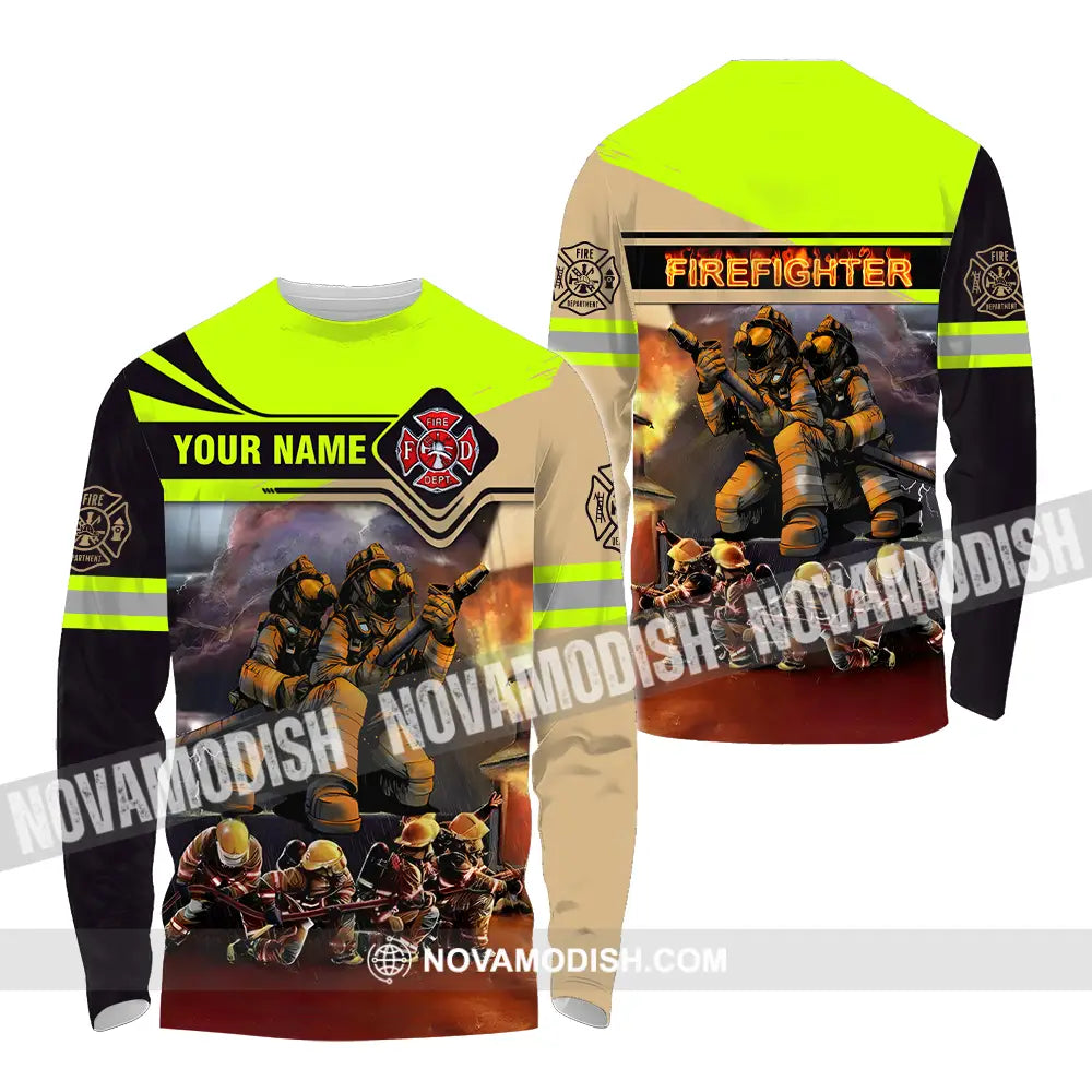 Unisex Shirt - Custom Name Patriot Day 911 Shirt Fire Dept Long Sleeve Shirt / S T-shirt