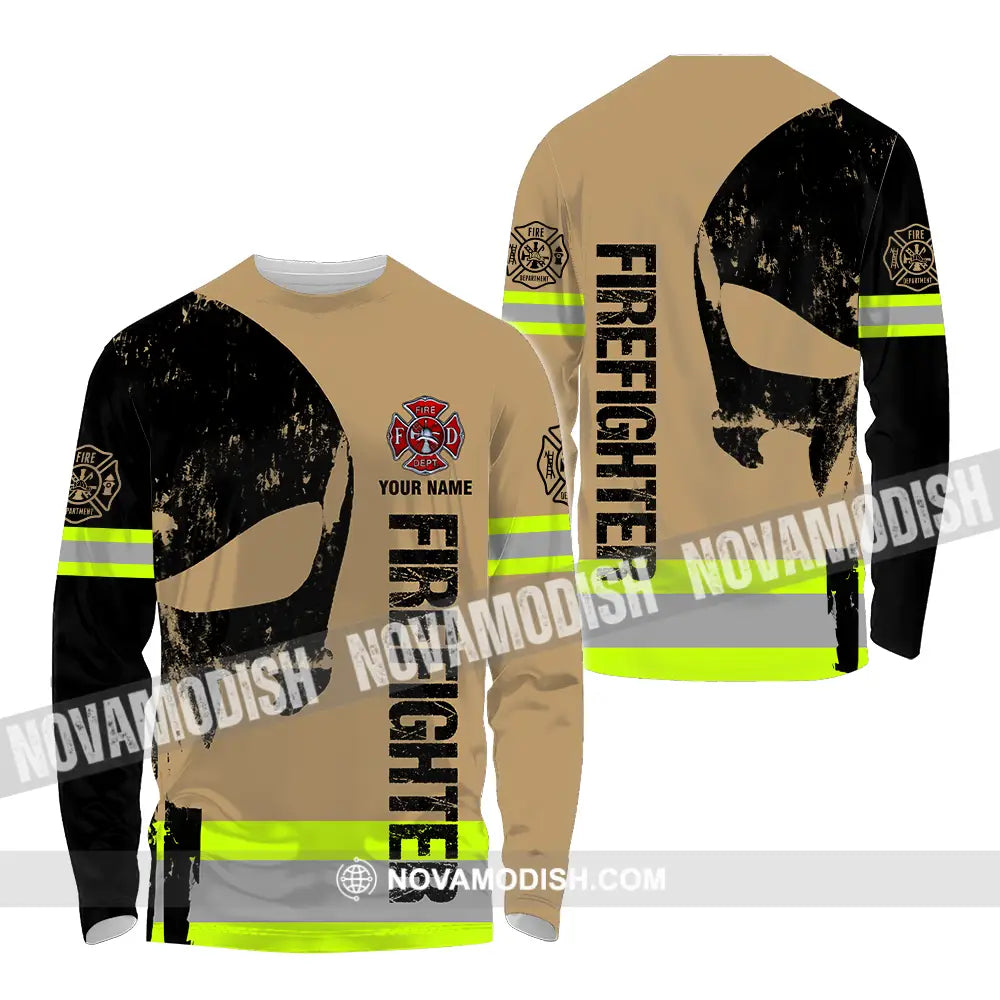 Unisex Shirt - Custom Name Shirt Patriot Day 911 Fire Dept Long Sleeve Shirt / S T-shirt