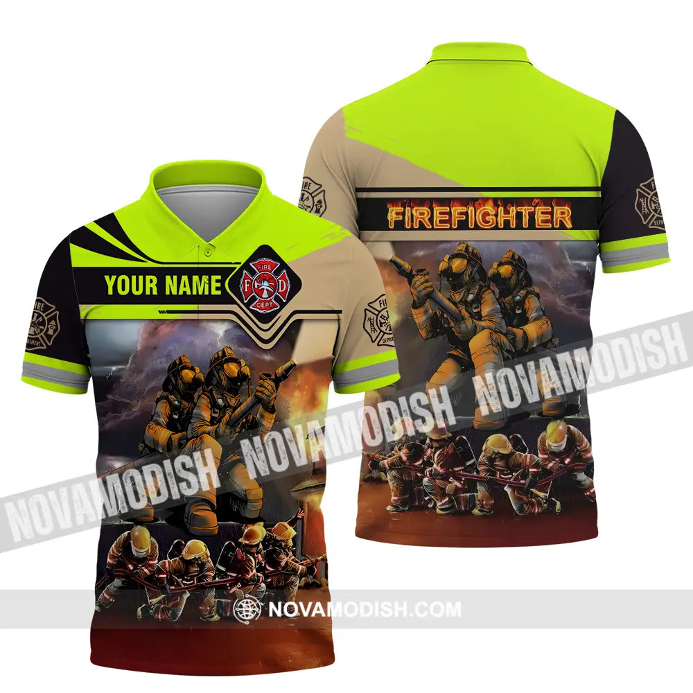 Unisex Shirt - Custom Name Patriot Day 911 Shirt Fire Dept Polo Shirt / S T-shirt