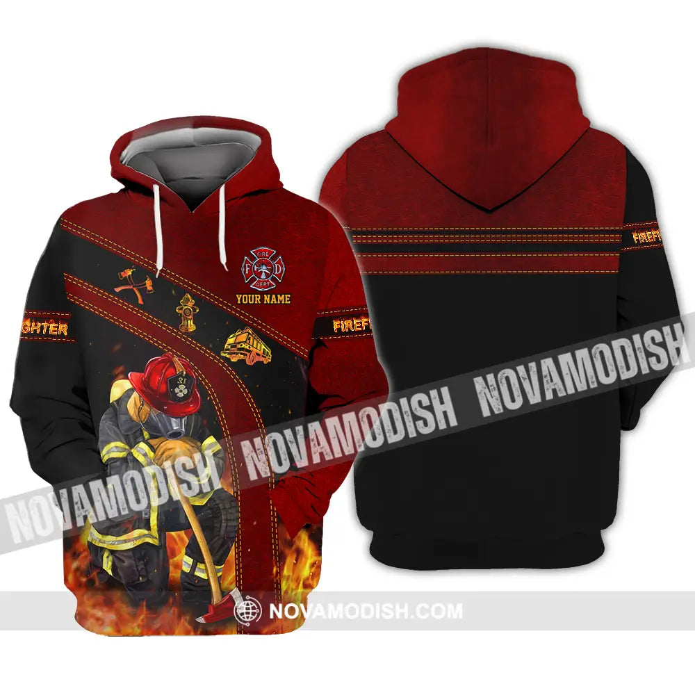 Unisex Shirt - Custom Name Shirt Patriot Day 911 Firefighter Hoodie / S T-shirt