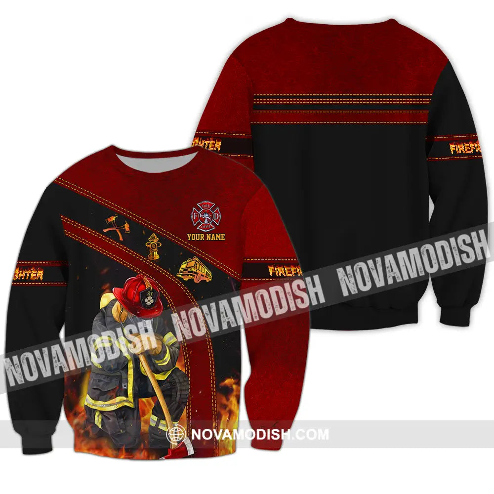 Unisex Shirt - Custom Name Shirt Patriot Day 911 Firefighter Long Sleeve / S T-shirt