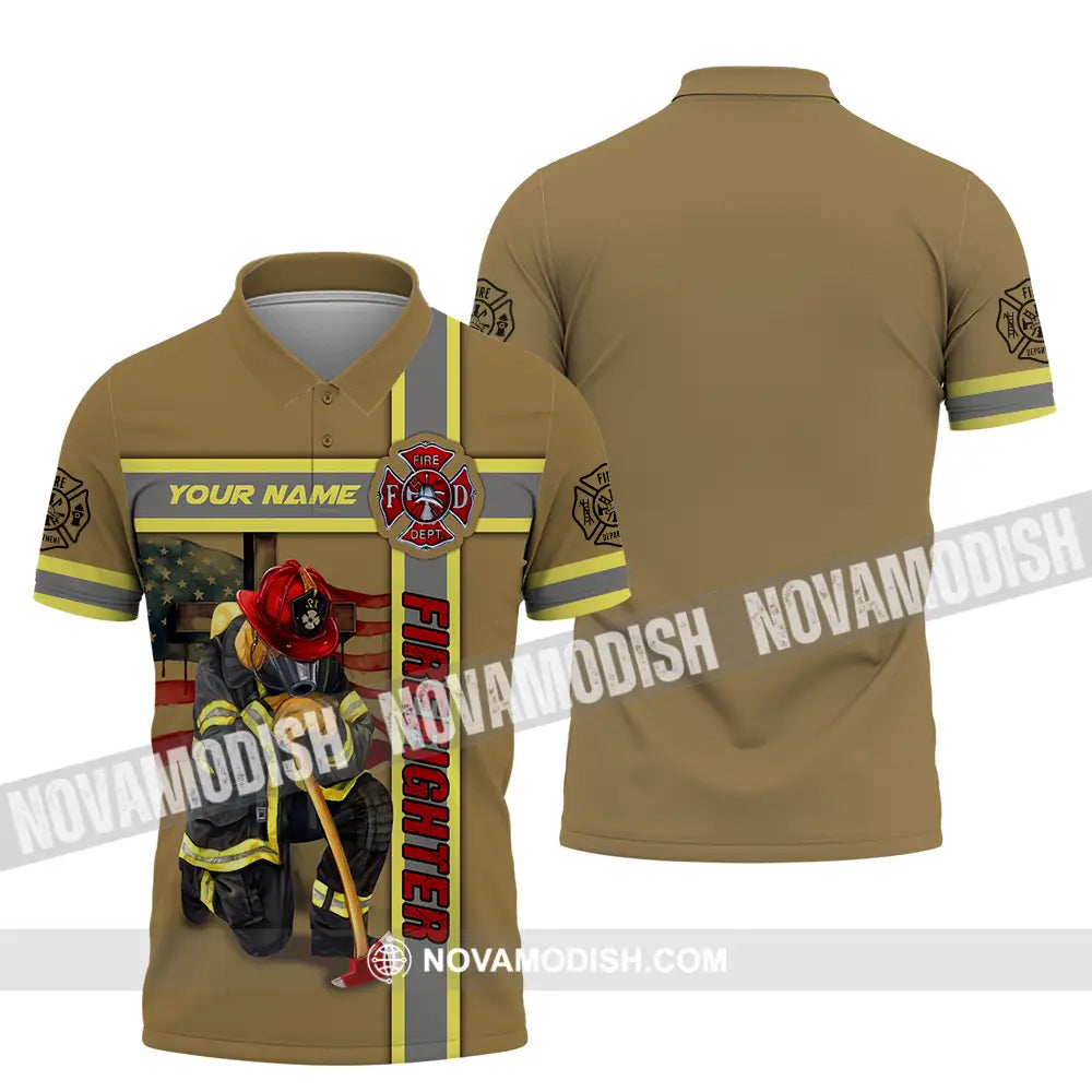 Unisex Shirt - Custom Name Patriot Day 911 Shirt Firefighter Polo Shirt / S T-shirt