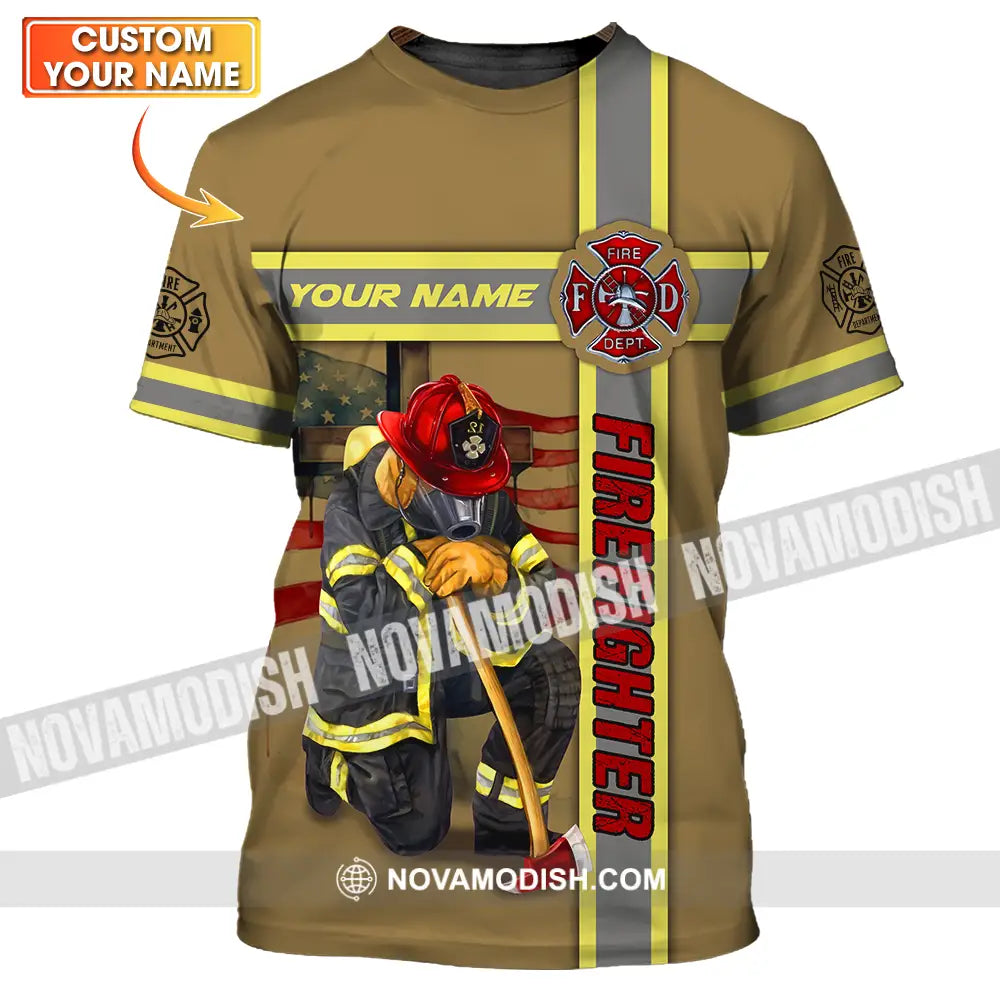 Unisex Shirt - Custom Name Patriot Day 911 Shirt Firefighter T-shirt