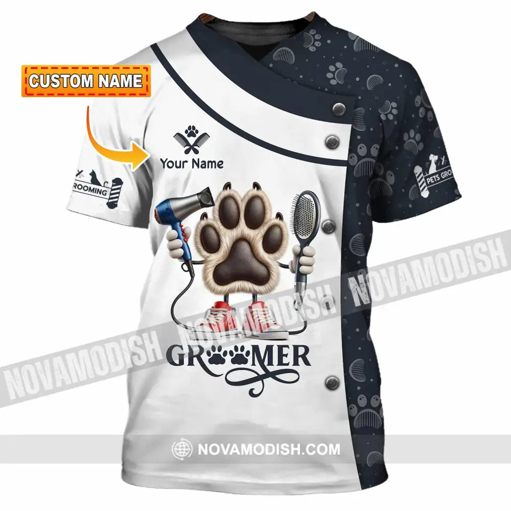 Unisex Shirt Custom Name Pet Grooming Shop T-Shirt T-Shirt
