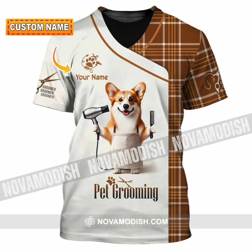 Unisex Shirt Custom Name Pet Grooming Shop T-Shirt T-Shirt