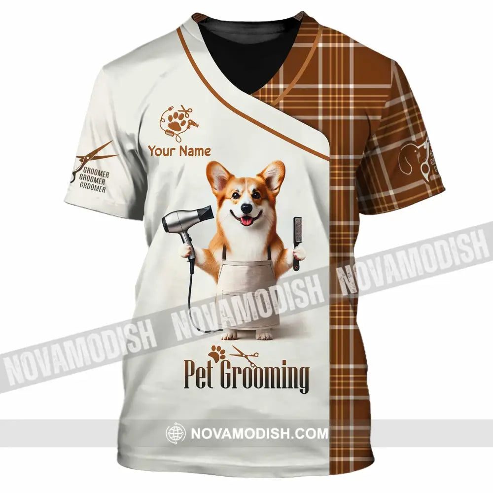 Unisex Shirt Custom Name Pet Grooming Shop T-Shirt / S T-Shirt