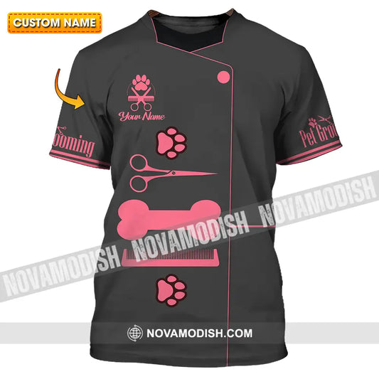 Unisex Shirt - Custom Name Pet Grooming Shirt T-shirt