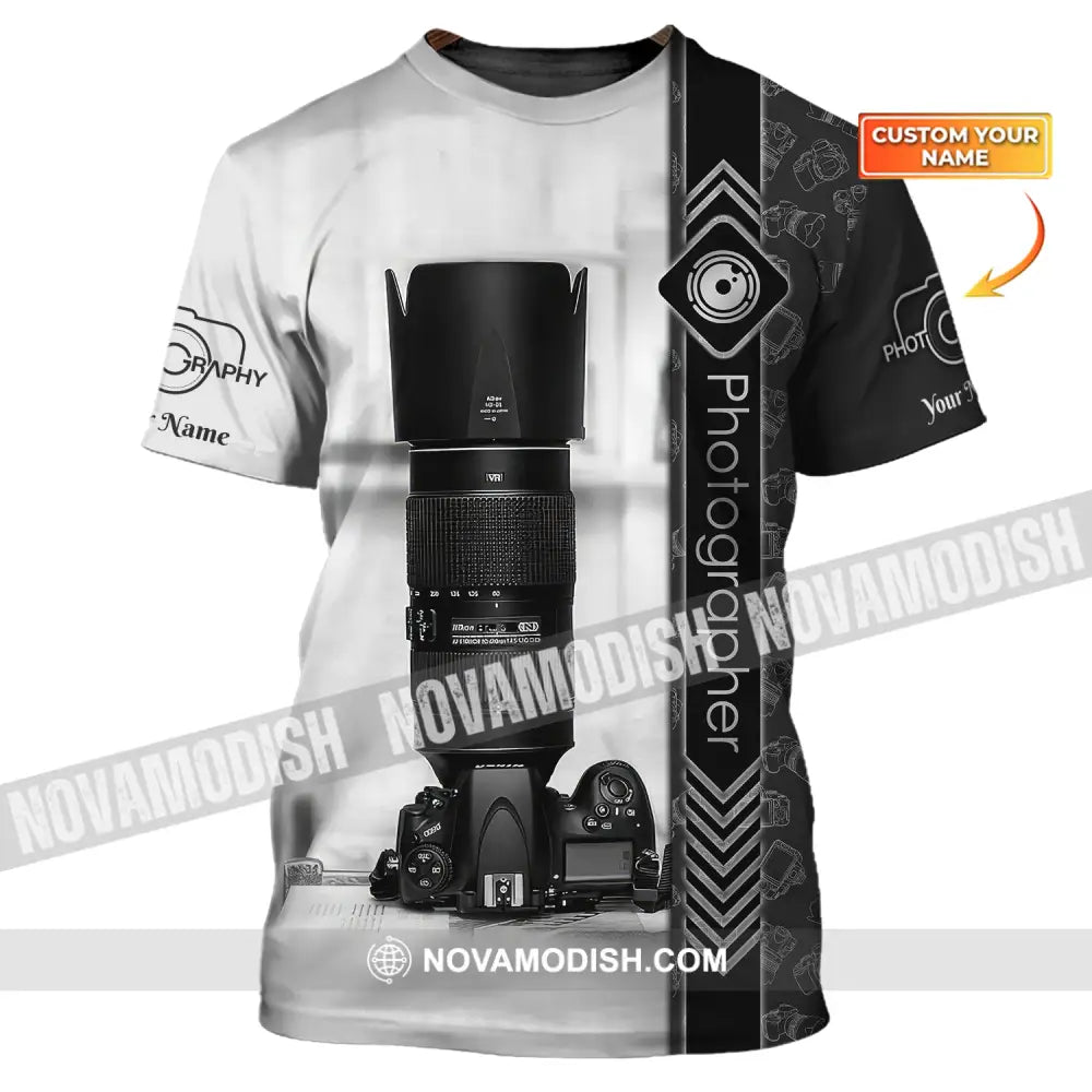 Unisex Shirt Custom Name Photographer Photography T-Shirt Photographers Apparel