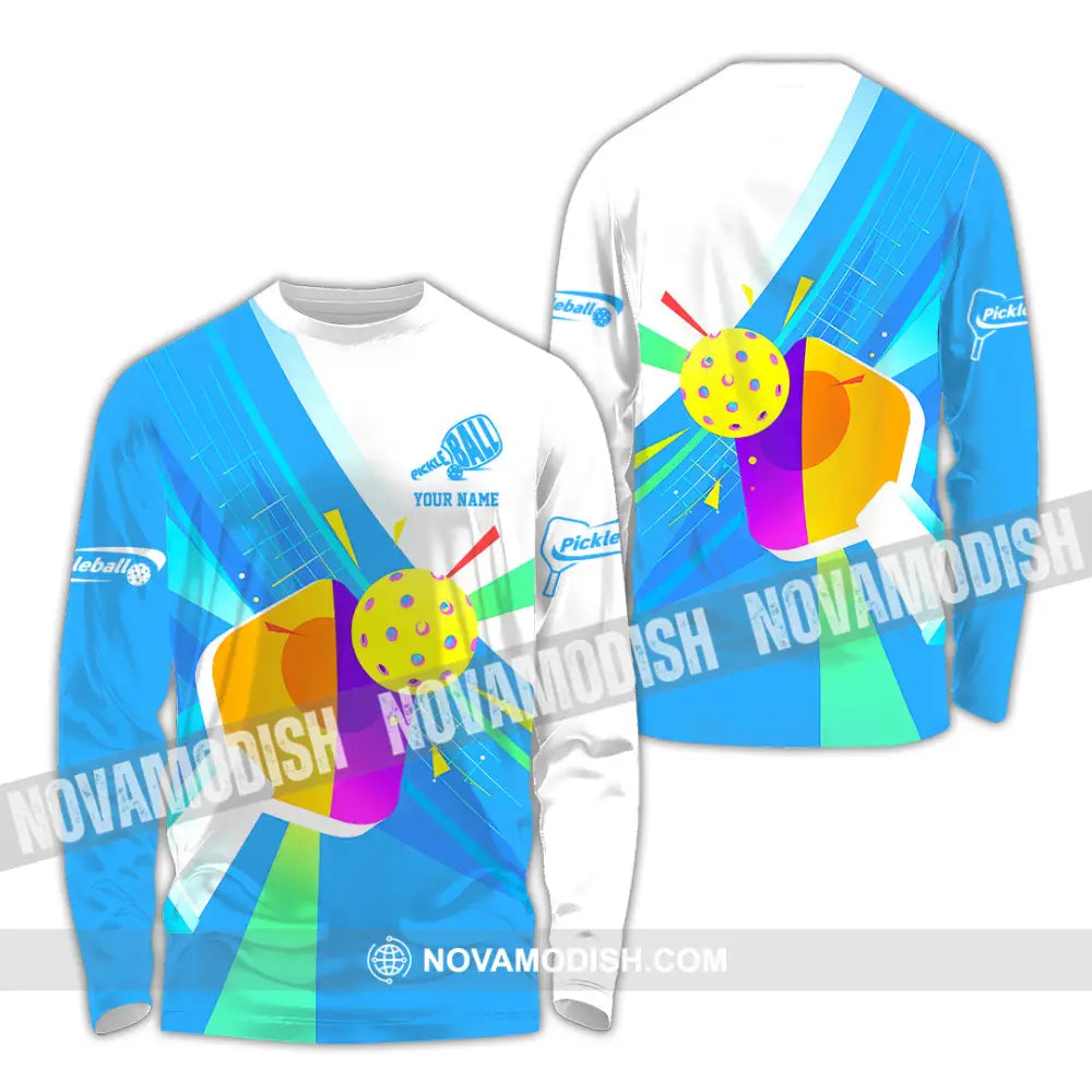 Unisex Shirt - Custom Name Pickleball Color Shirt Long Sleeve Shirt / S T-shirt