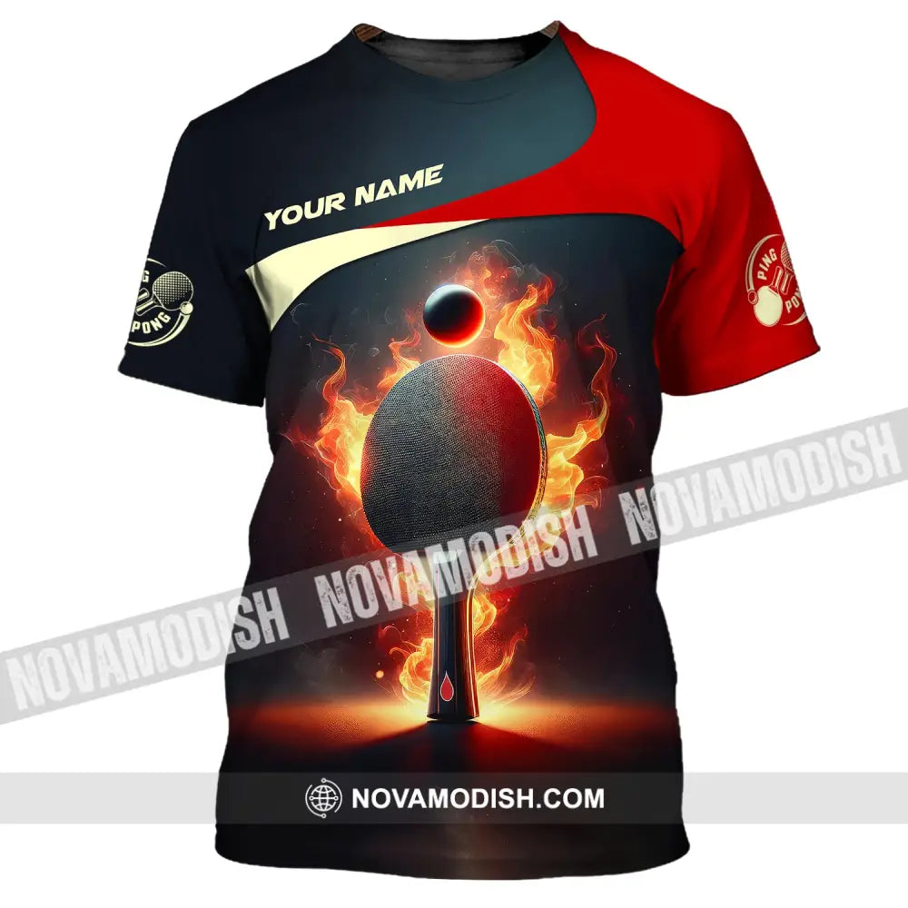 Unisex Shirt Custom Name Ping Pong T-Shirt Club Clothing Gifts For Players / S