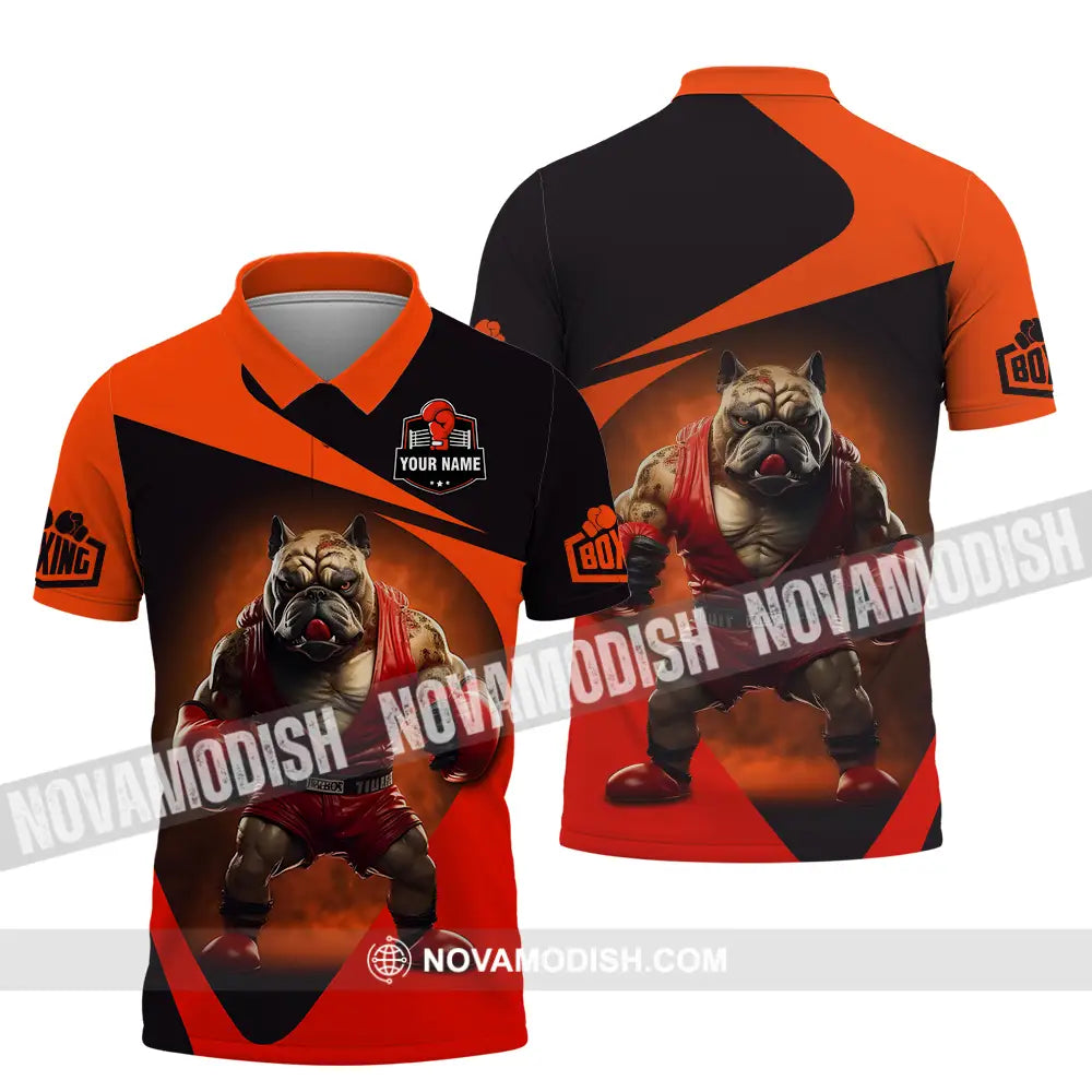 Unisex Shirt - Custom Name Pitbull Boxing Shirt Polo Shirt / S T-shirt