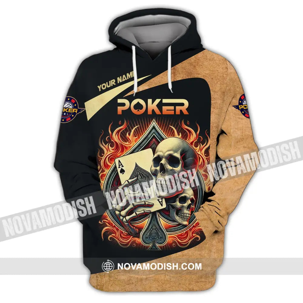 Unisex Shirt Custom Name Poker Casino Hoodie Polo Long Sleeve / S T-Shirt