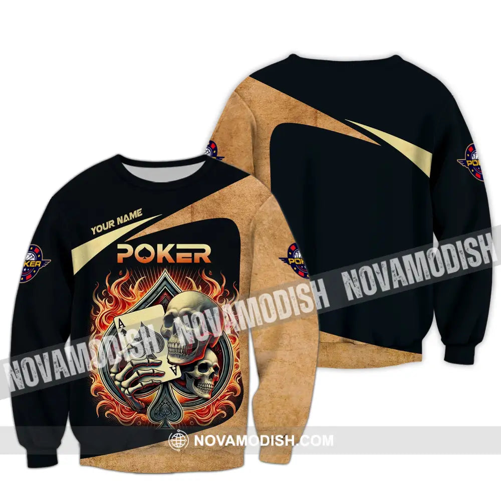 Unisex Shirt Custom Name Poker Casino Hoodie Polo Long Sleeve / S T-Shirt