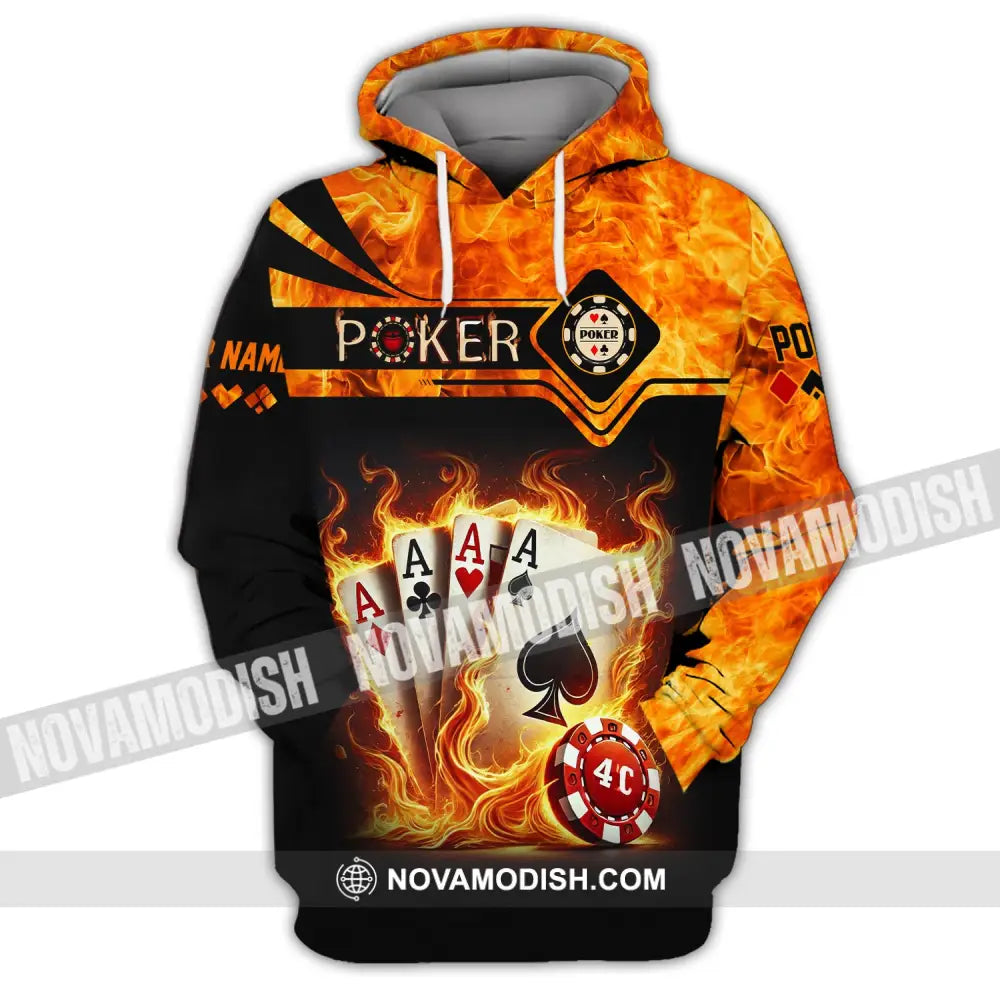 Unisex Shirt Custom Name Poker Casino Hoodie Polo Long Sleeve / S T-Shirt