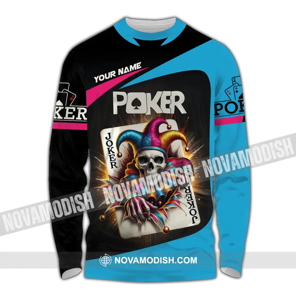Unisex Shirt Custom Name Poker Gift For Lover Long Sleeve / S T-Shirt