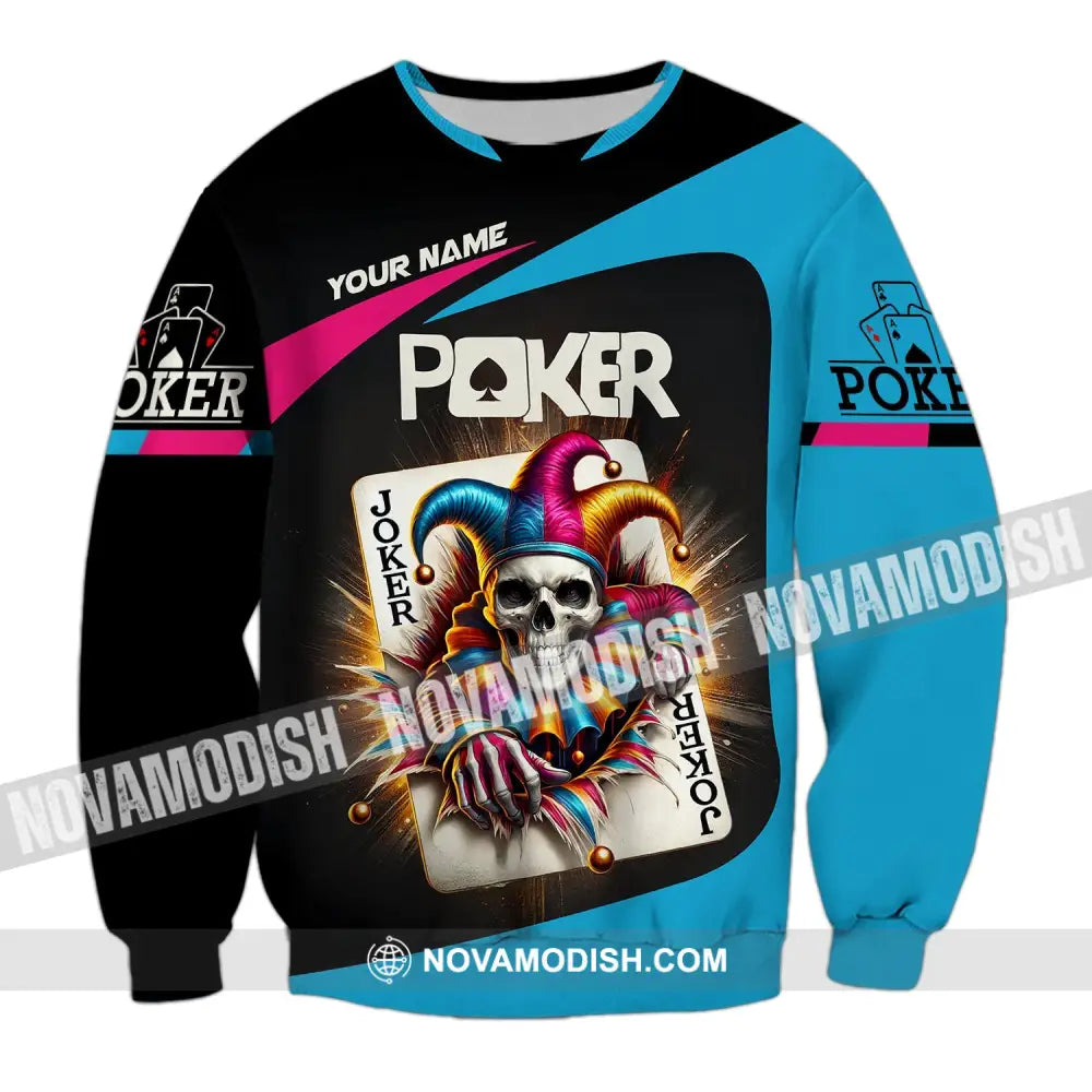 Unisex Shirt Custom Name Poker Gift For Lover Long Sleeve / S T-Shirt