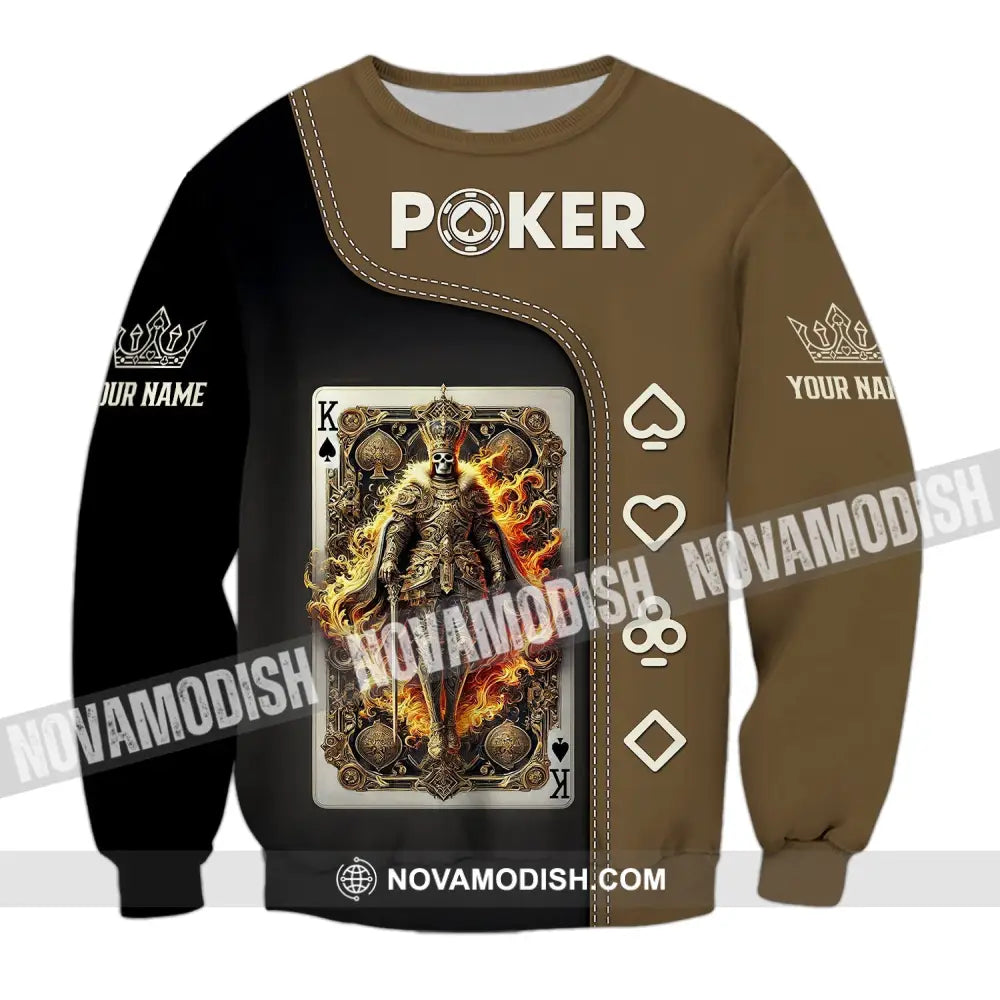 Unisex Shirt Custom Name Poker Gift For Lover Long Sleeve / S T-Shirt