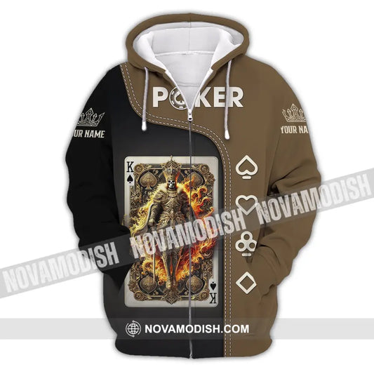 Unisex Shirt Custom Name Poker Gift For Lover Zipper Hoodie / S T-Shirt