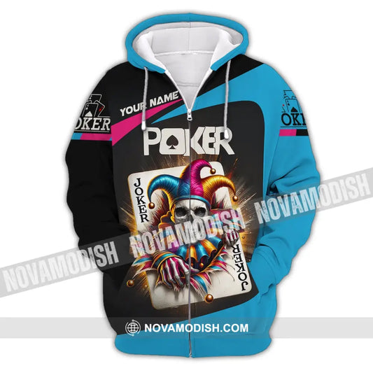 Unisex Shirt Custom Name Poker Gift For Lover Zipper Hoodie / S T-Shirt