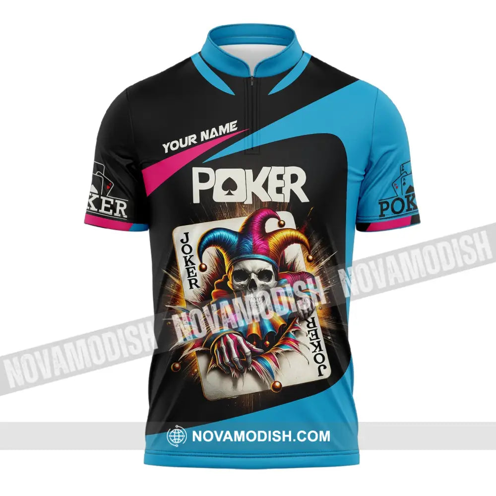 Unisex Shirt Custom Name Poker Gift For Lover Zipper Polo / S T-Shirt