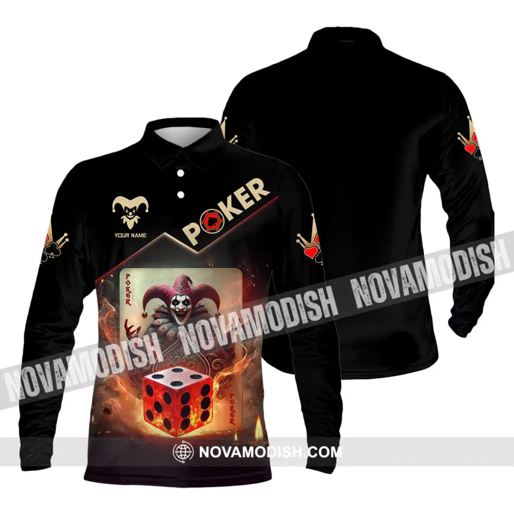 Unisex Shirt Custom Name Poker Gift Long Sleeve Polo / S T-Shirt