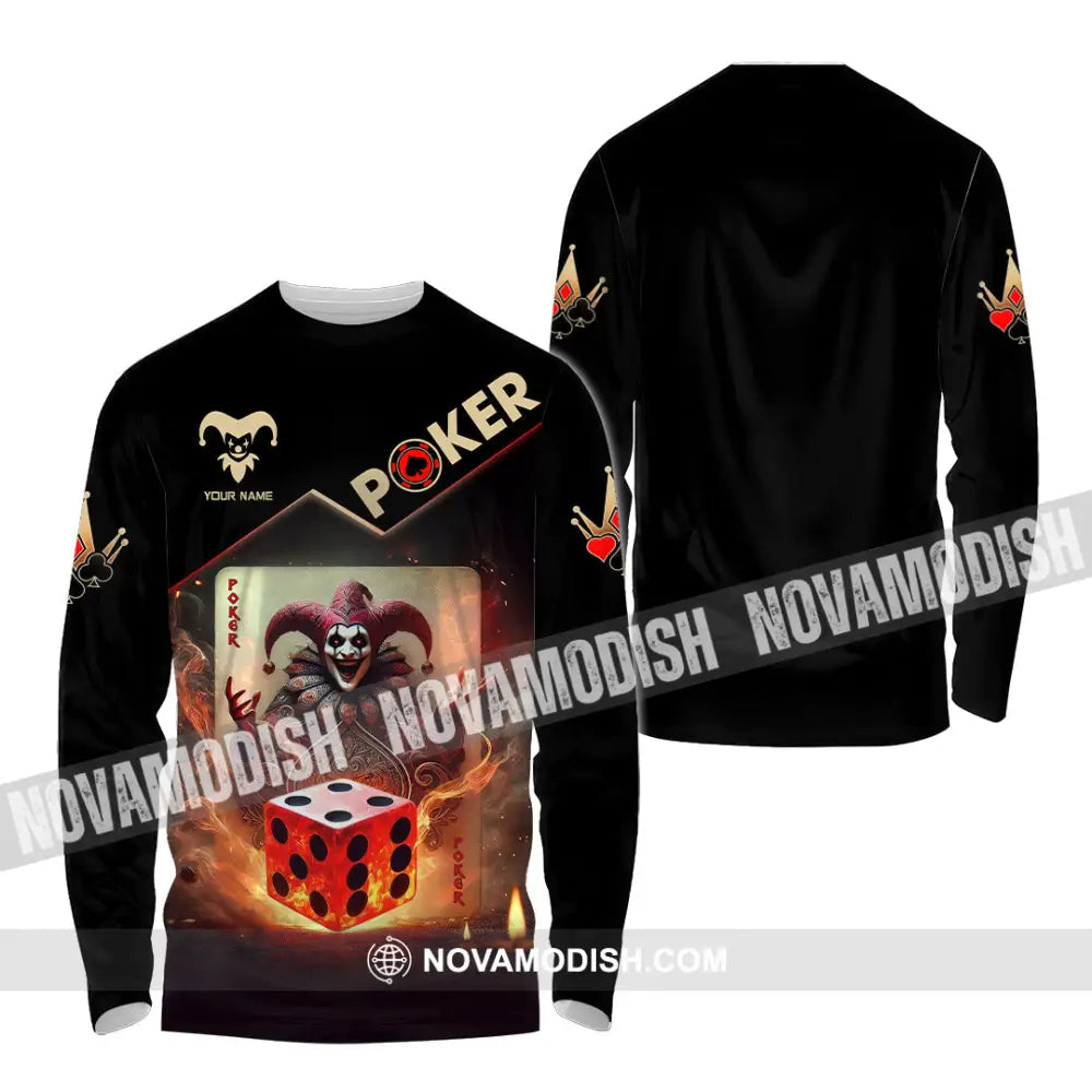 Unisex Shirt Custom Name Poker Gift Long Sleeve / S T-Shirt