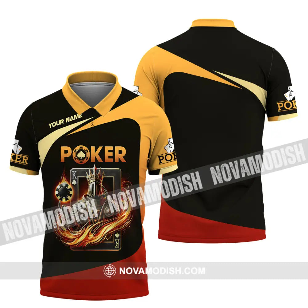Unisex Shirt Custom Name Poker Gift Polo / S T-Shirt