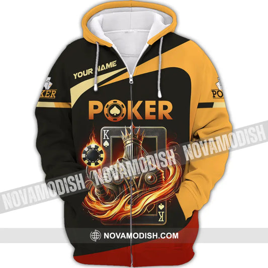 Unisex Shirt Custom Name Poker Gift Zipper Hoodie / S T-Shirt