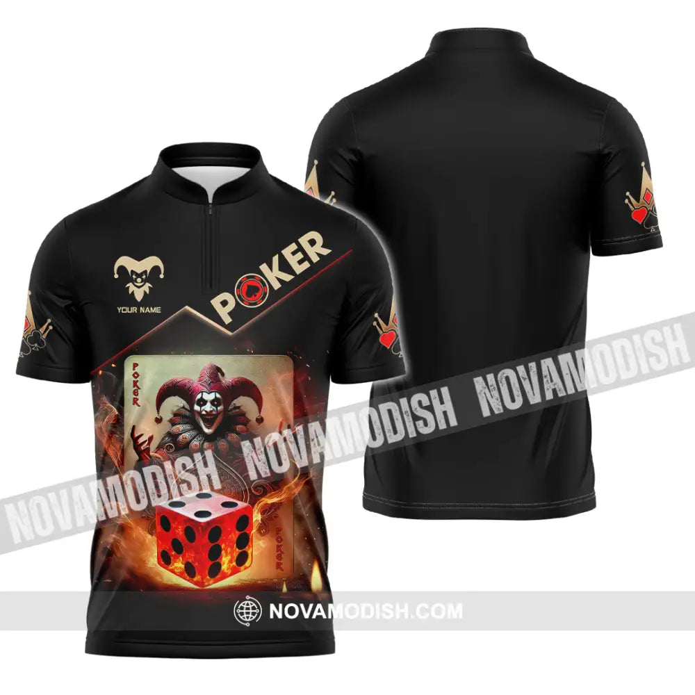 Unisex Shirt Custom Name Poker Gift Zipper Polo / S T-Shirt