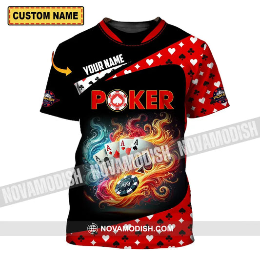 Unisex Shirt - Custom Name Poker Heart T-Shirt