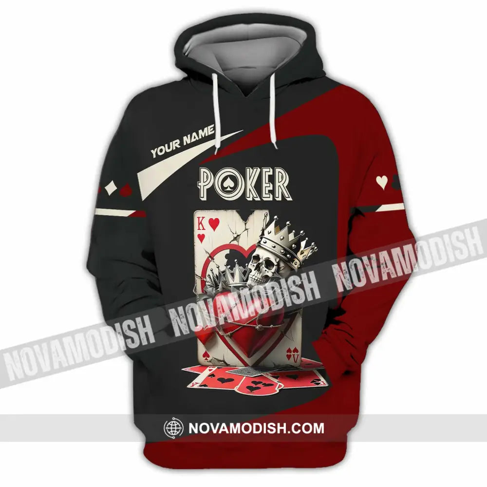 Unisex Shirt Custom Name Poker Hoodie Polo Long Sleeve / S T-Shirt