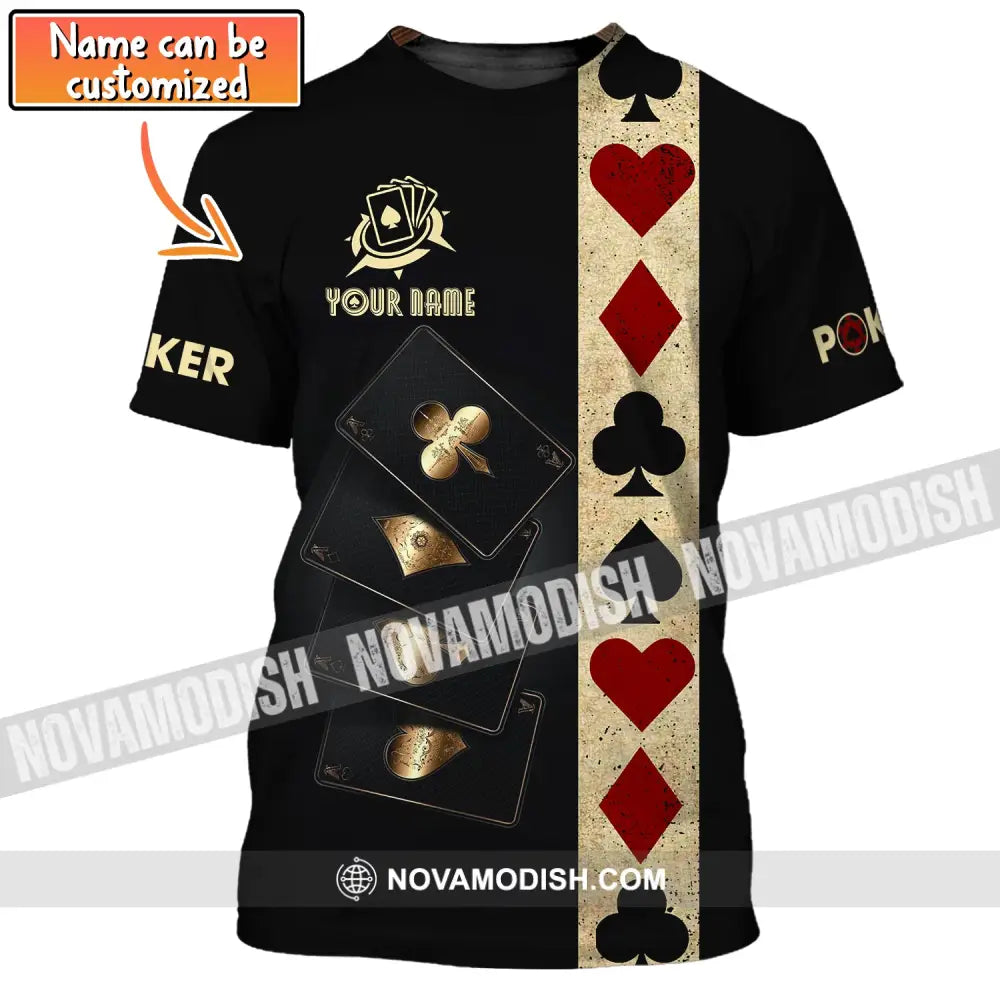 Unisex Shirt Custom Name Poker T-Shirt Casino Gift