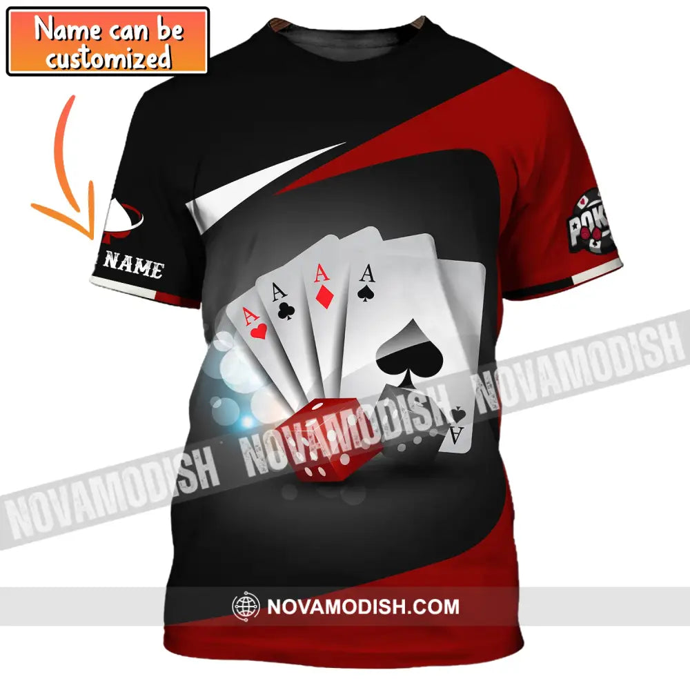 Unisex Shirt Custom Name Poker T-Shirt Casino Gift