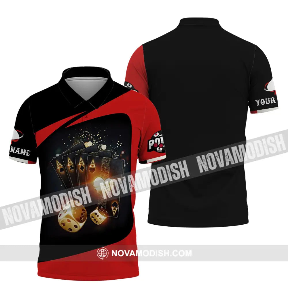 Unisex Shirt Custom Name Poker T-Shirt Casino Gift Polo / S