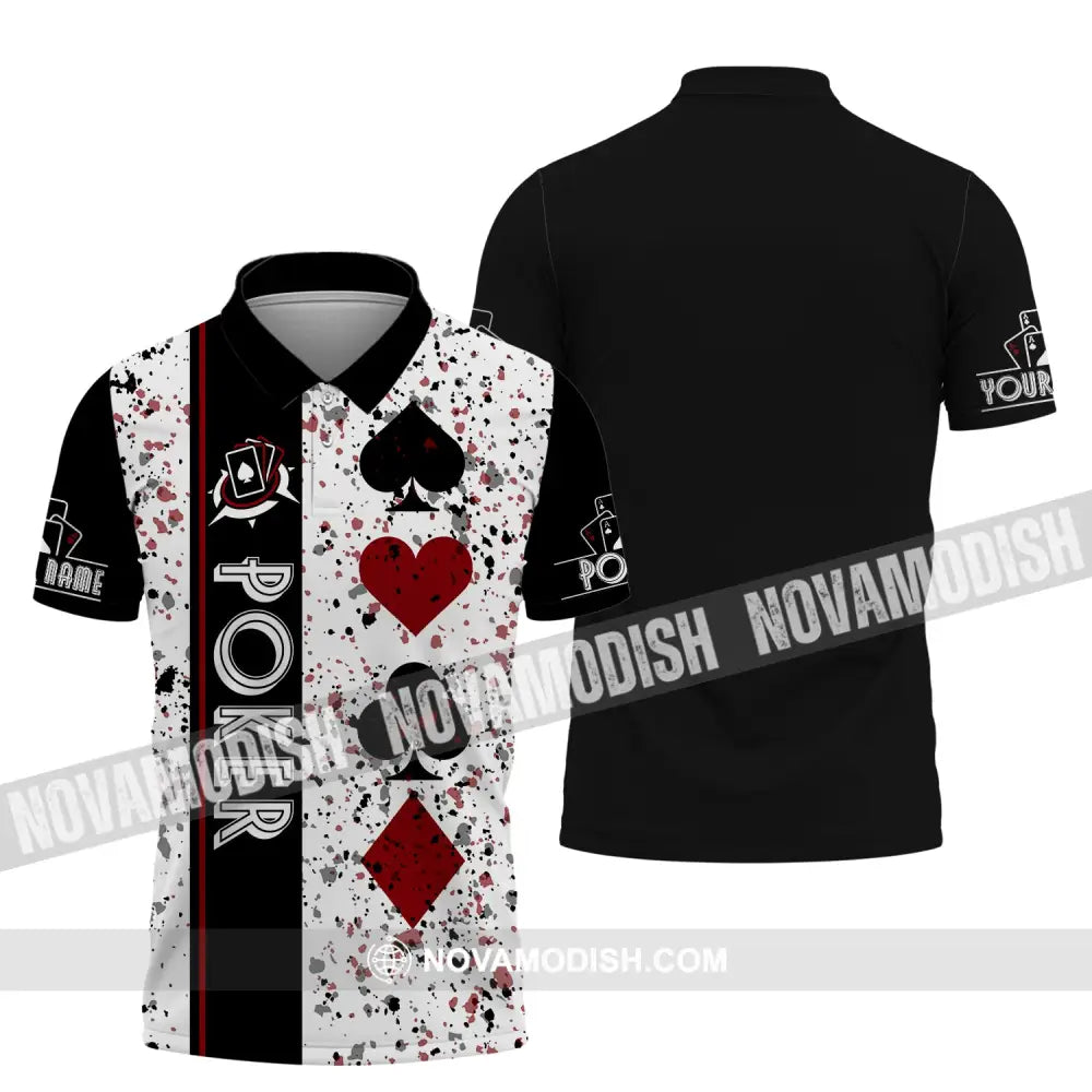 Unisex Shirt Custom Name Poker T-Shirt Casino Gift Polo / S