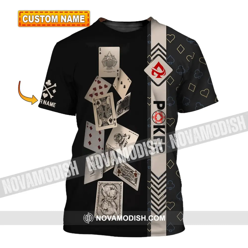 Unisex Shirt Custom Name Poker T-Shirt Hoodie Long Sleeve Casino T-Shirt