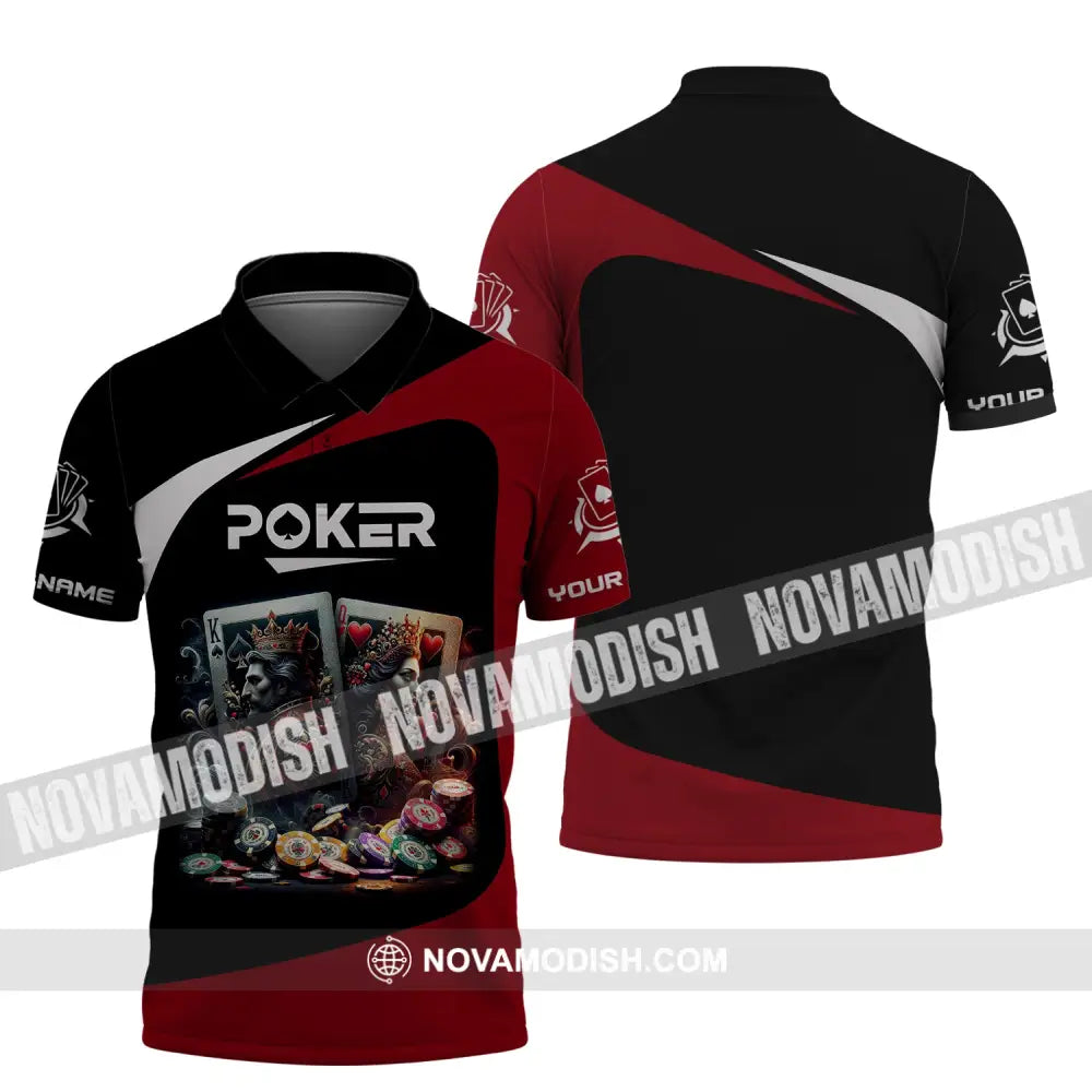 Unisex Shirt Custom Name Poker T-Shirt Hoodie Player Gift Polo / S