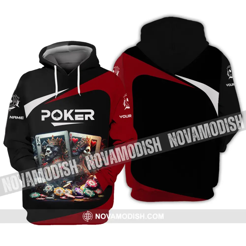 Unisex Shirt Custom Name Poker T-Shirt Hoodie Player Gift / S