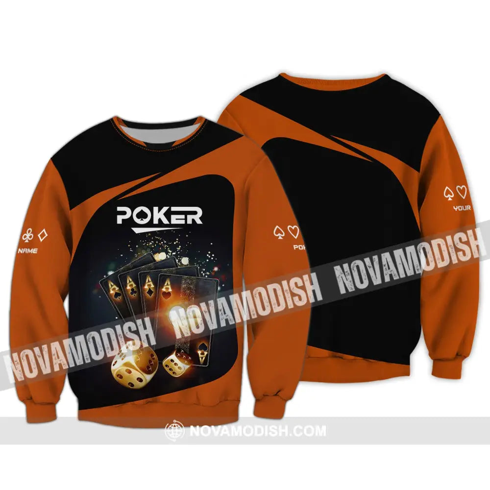 Unisex Shirt Custom Name Poker T-Shirt Polo Casino