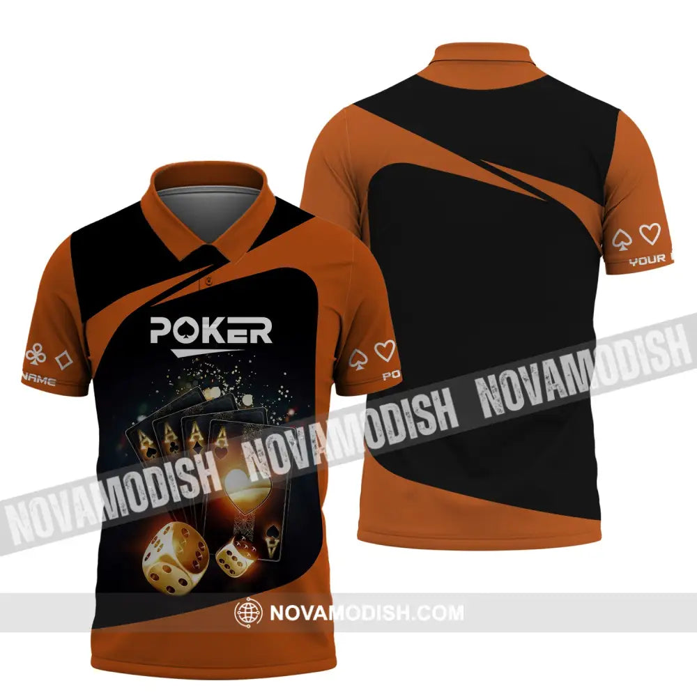 Unisex Shirt Custom Name Poker T-Shirt Polo Casino