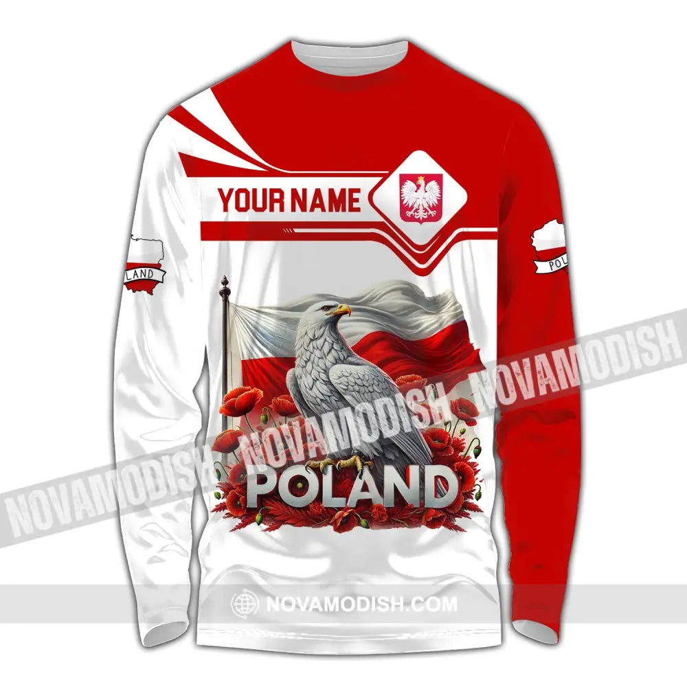 Unisex Shirt Custom Name Poland Polo Long Sleeve Gift / S T-Shirt