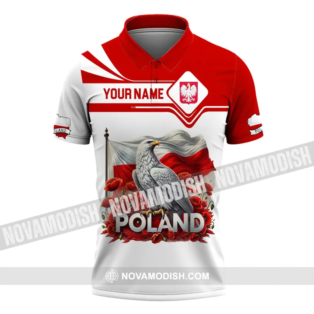 Unisex Shirt Custom Name Poland Polo Long Sleeve Gift / S T-Shirt