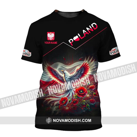 Unisex Shirt Custom Name Poland Polo Long Sleeve Gift T-Shirt / S